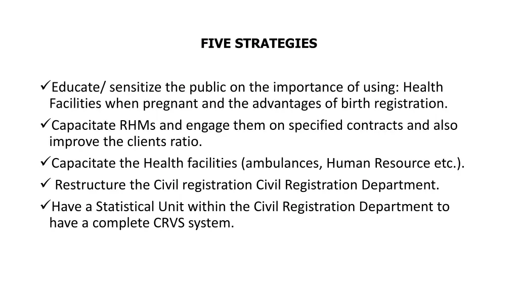 five strategies