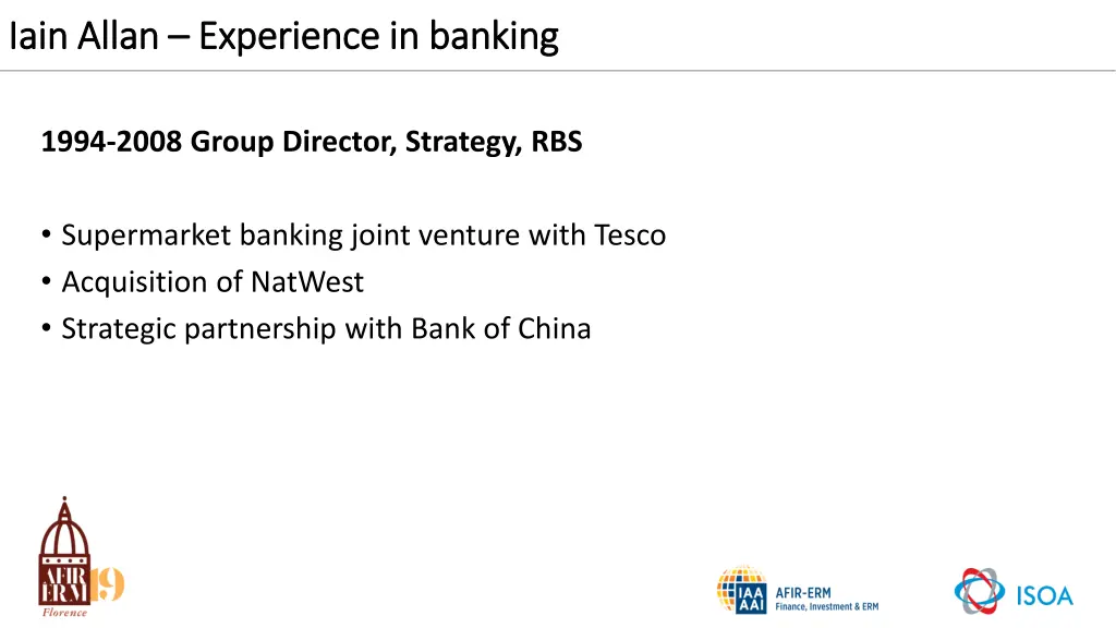 iain allan iain allan experience in banking