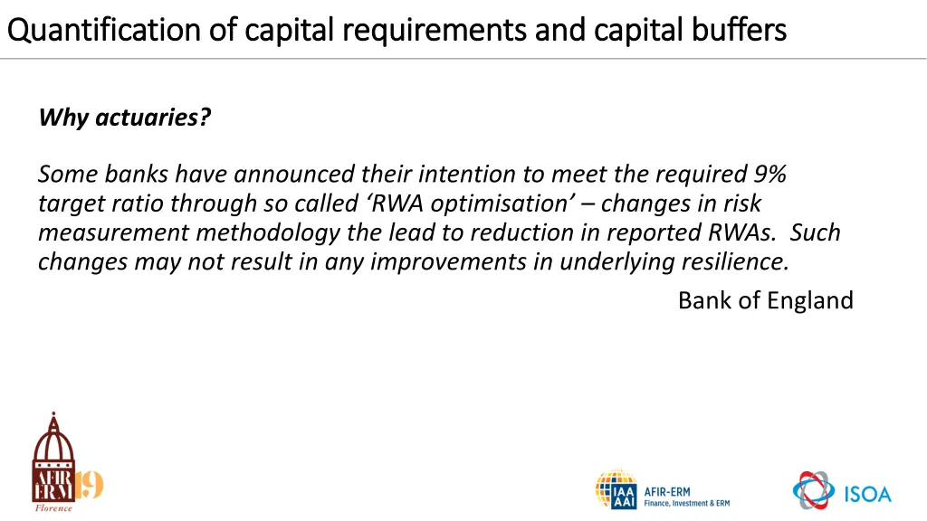 quantification of capital requirements 2