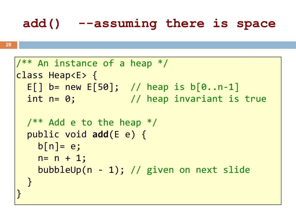 add assuming there is space