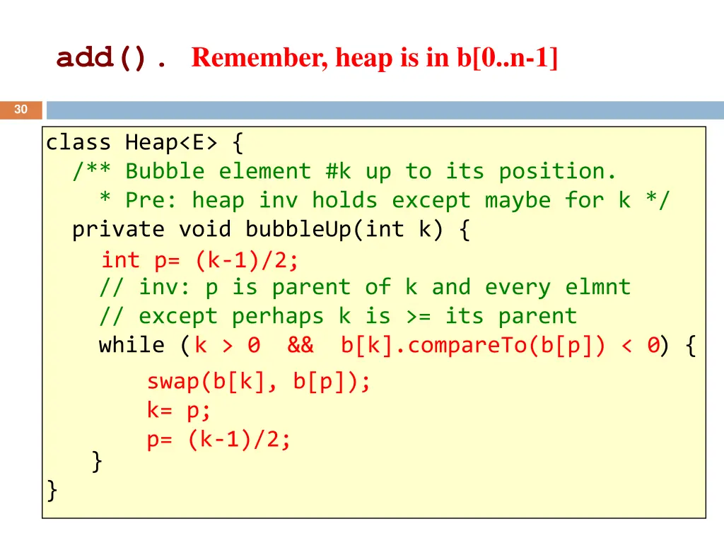 add remember heap is in b 0 n 1