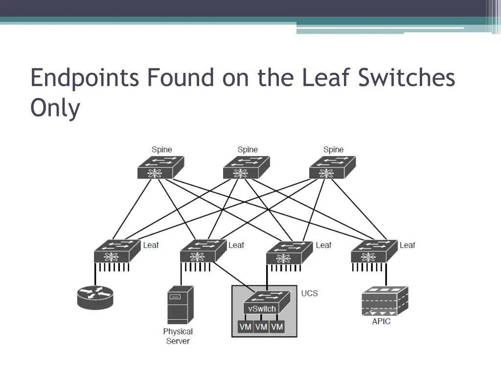 endpoints found on the leaf switches only