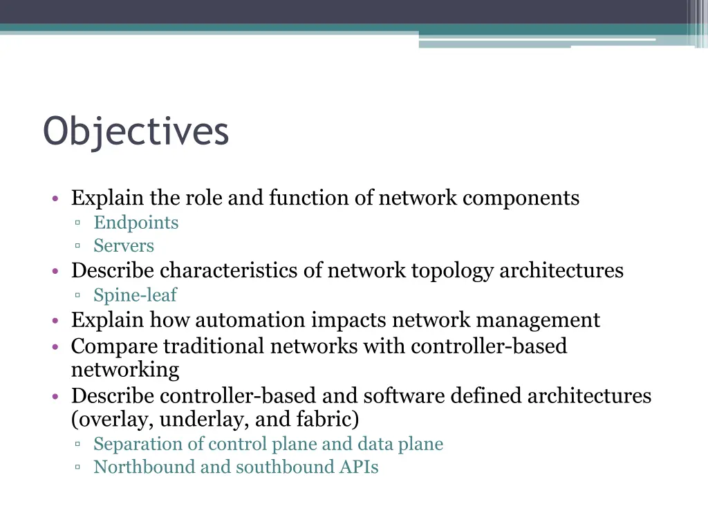 objectives