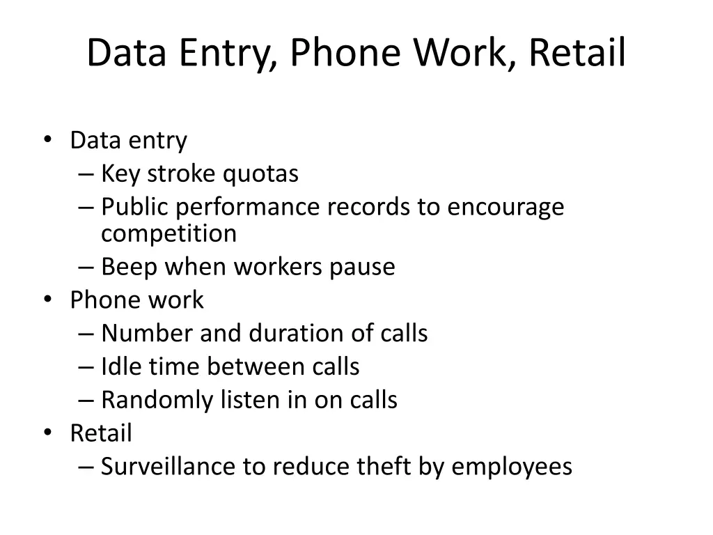 data entry phone work retail