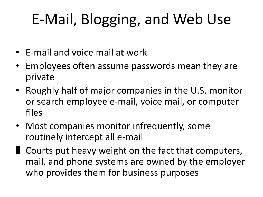 e mail blogging and web use