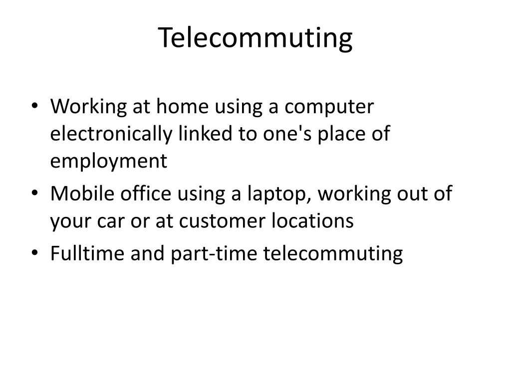 telecommuting