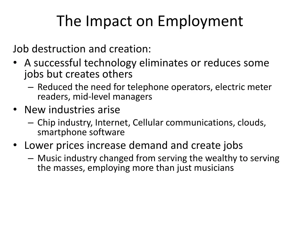 the impact on employment