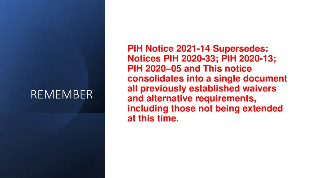 pih notice 2021 14 supersedes notices pih 2020