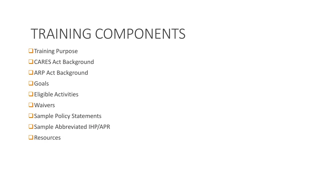 training components