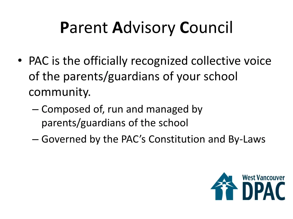 p arent a dvisory c ouncil