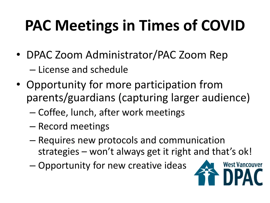 pac meetings in times of covid