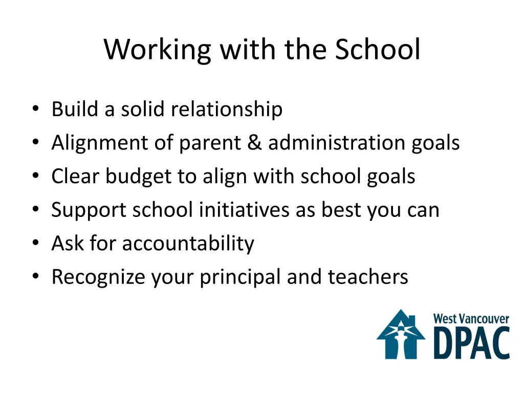 working with the school