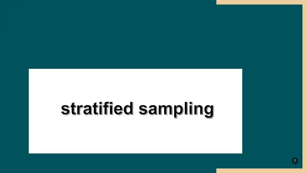 stratified sampling
