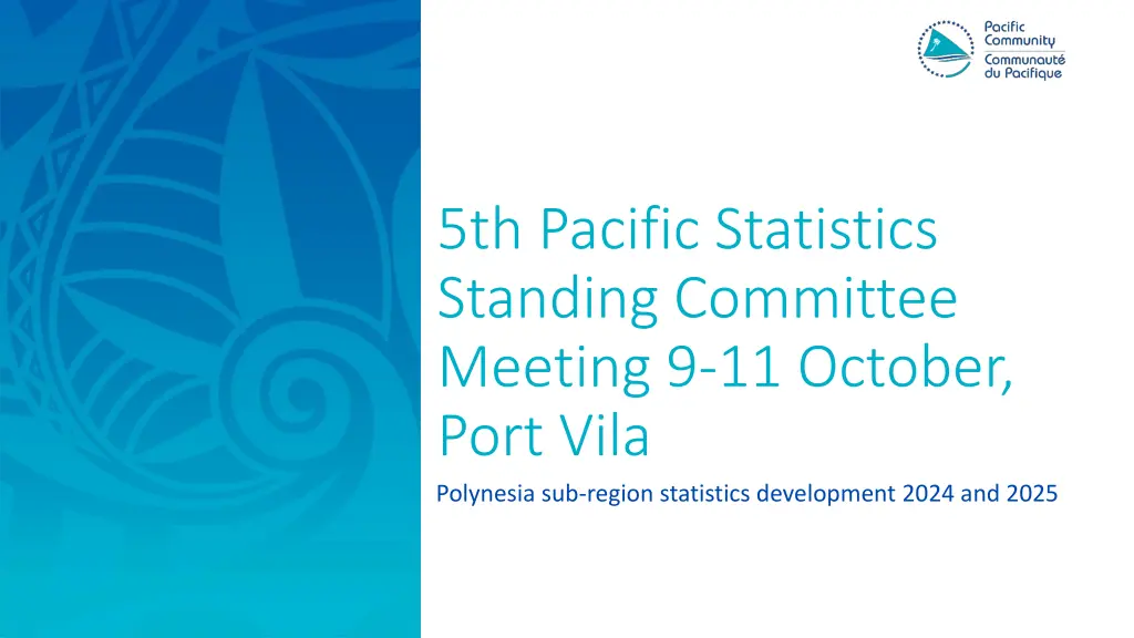 5th pacific statistics standing committee meeting