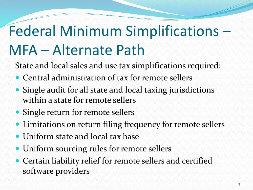 federal minimum simplifications mfa alternate