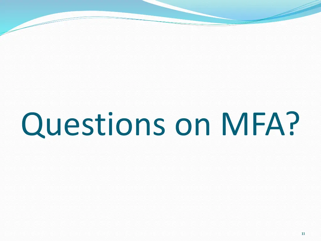 questions on mfa
