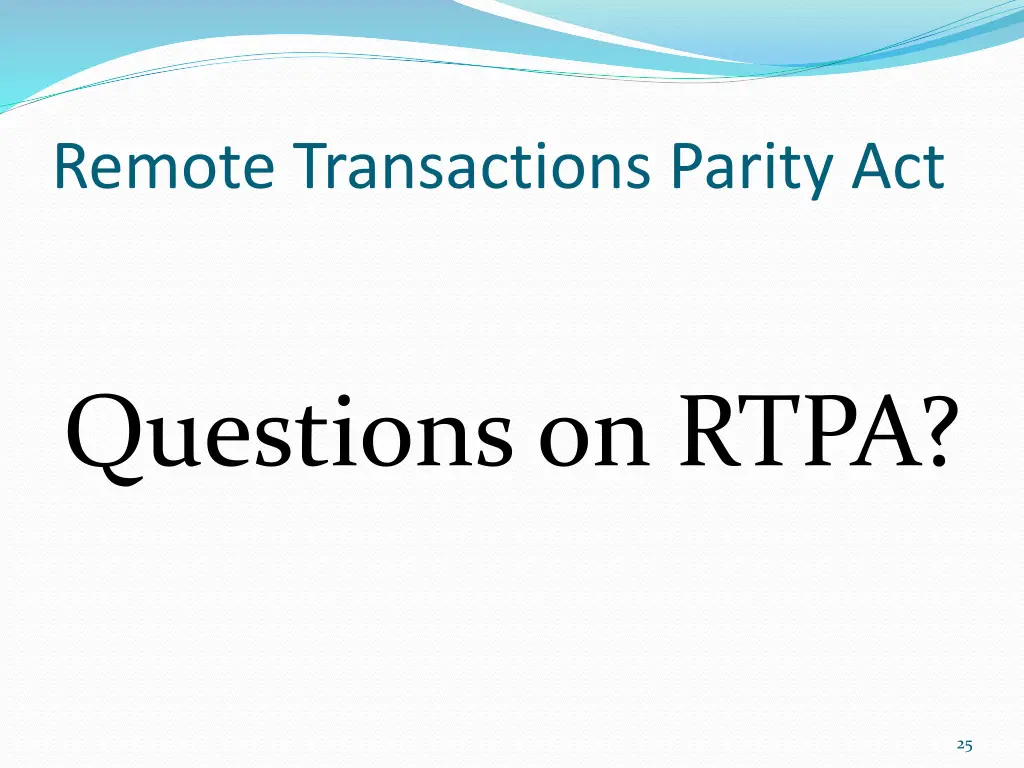 remote transactions parity act 1