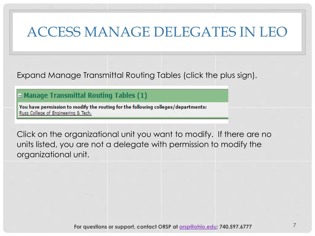 access manage delegates in leo