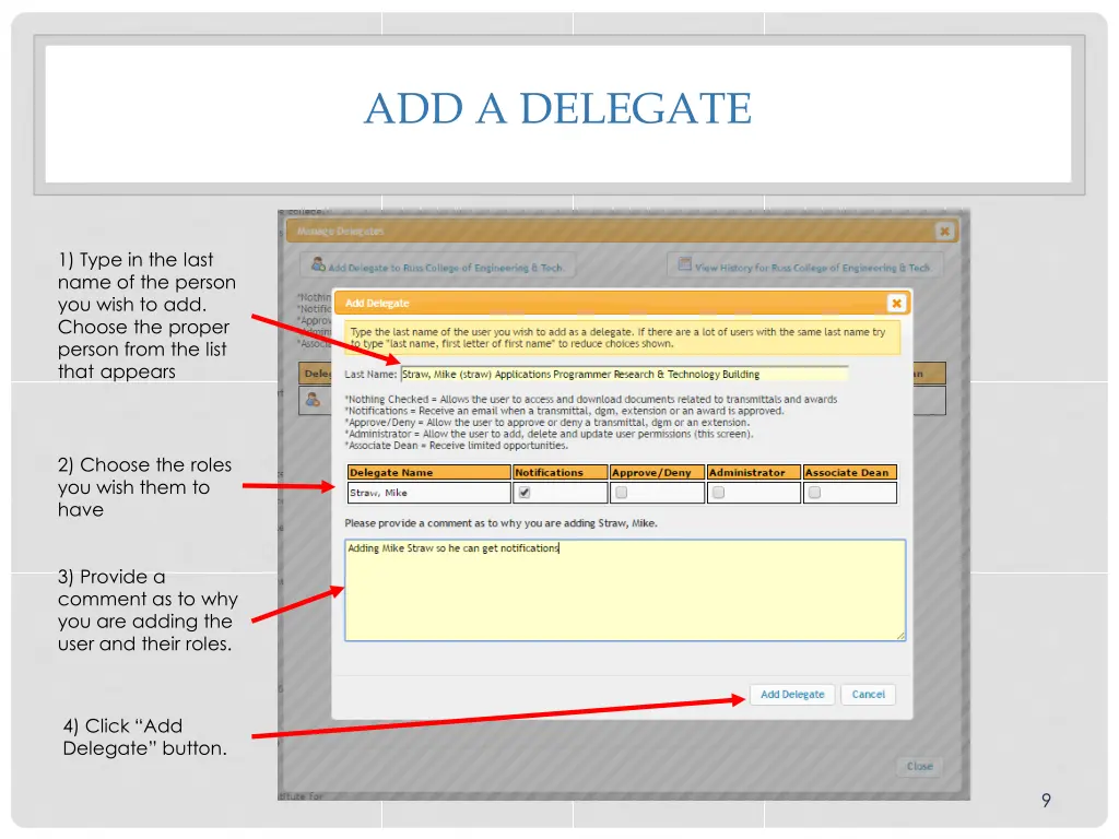 add a delegate 1