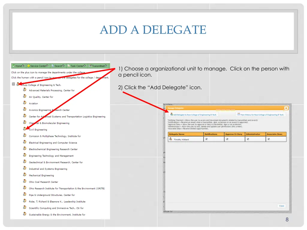 add a delegate