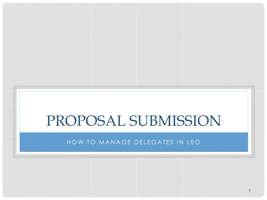 proposal submission