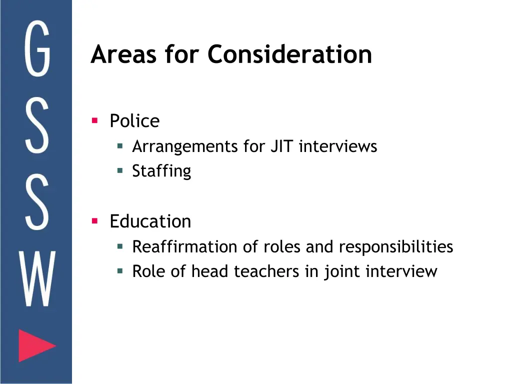 areas for consideration 1