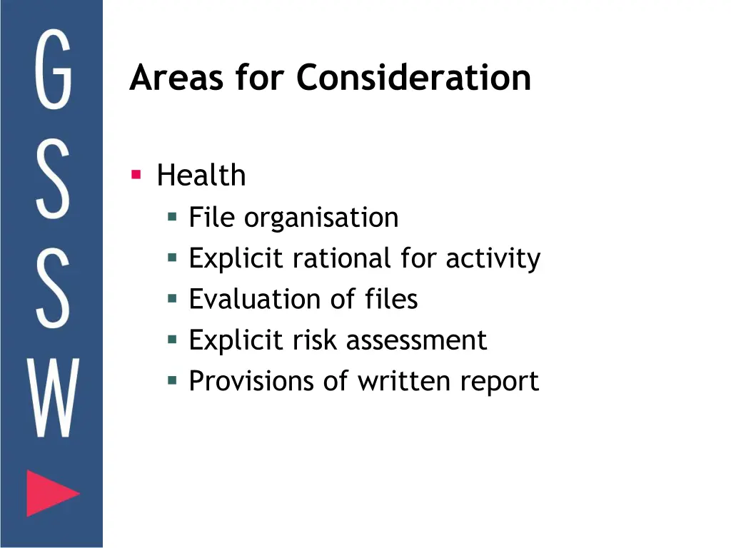 areas for consideration 2