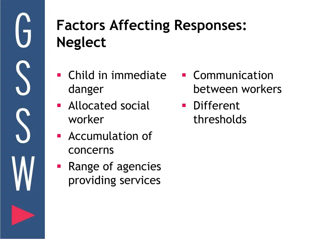 factors affecting responses neglect