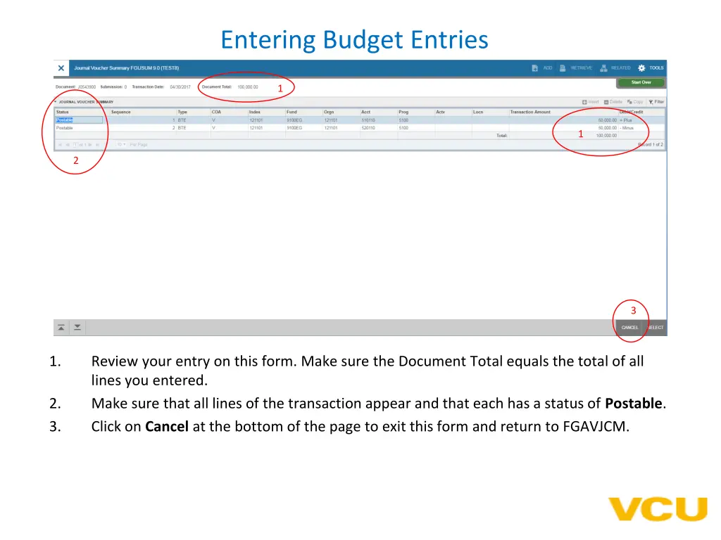 entering budget entries 2