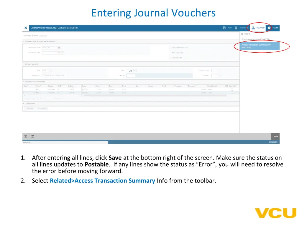 entering journal vouchers 1