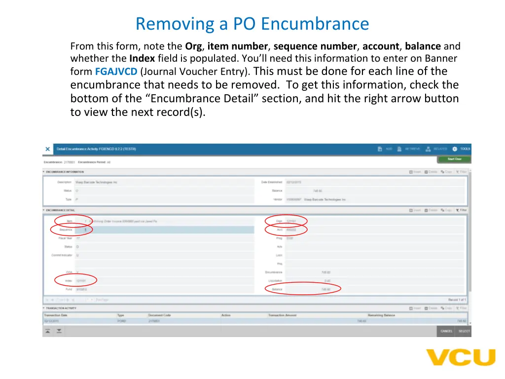 removing a po encumbrance 1