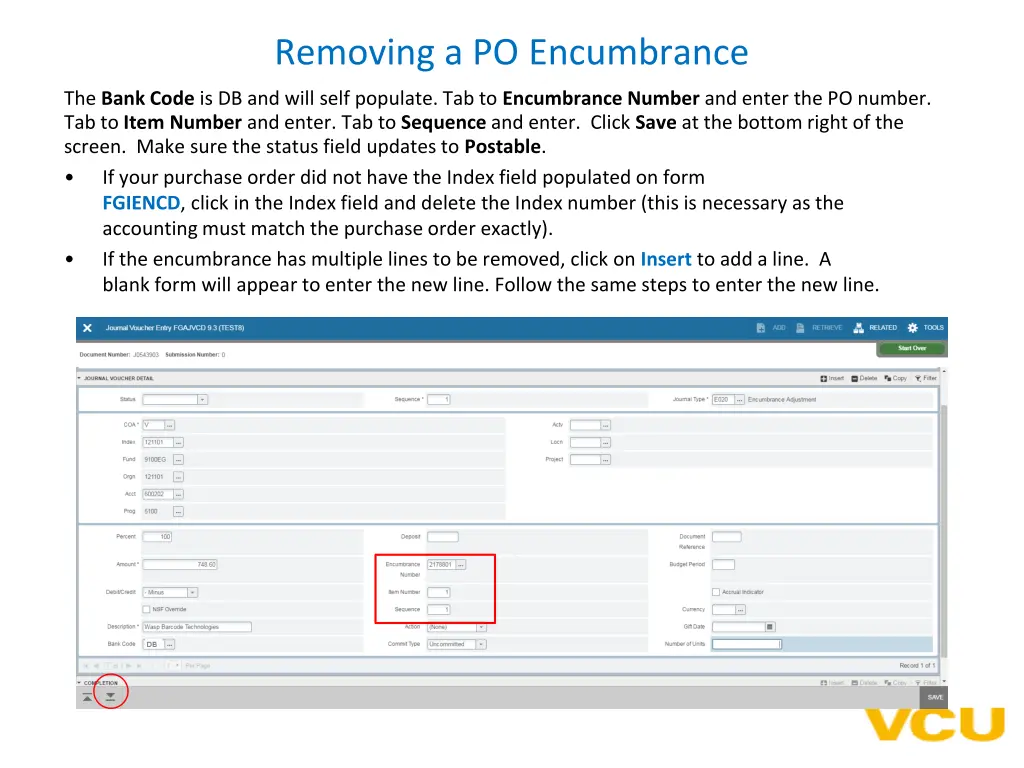 removing a po encumbrance 4