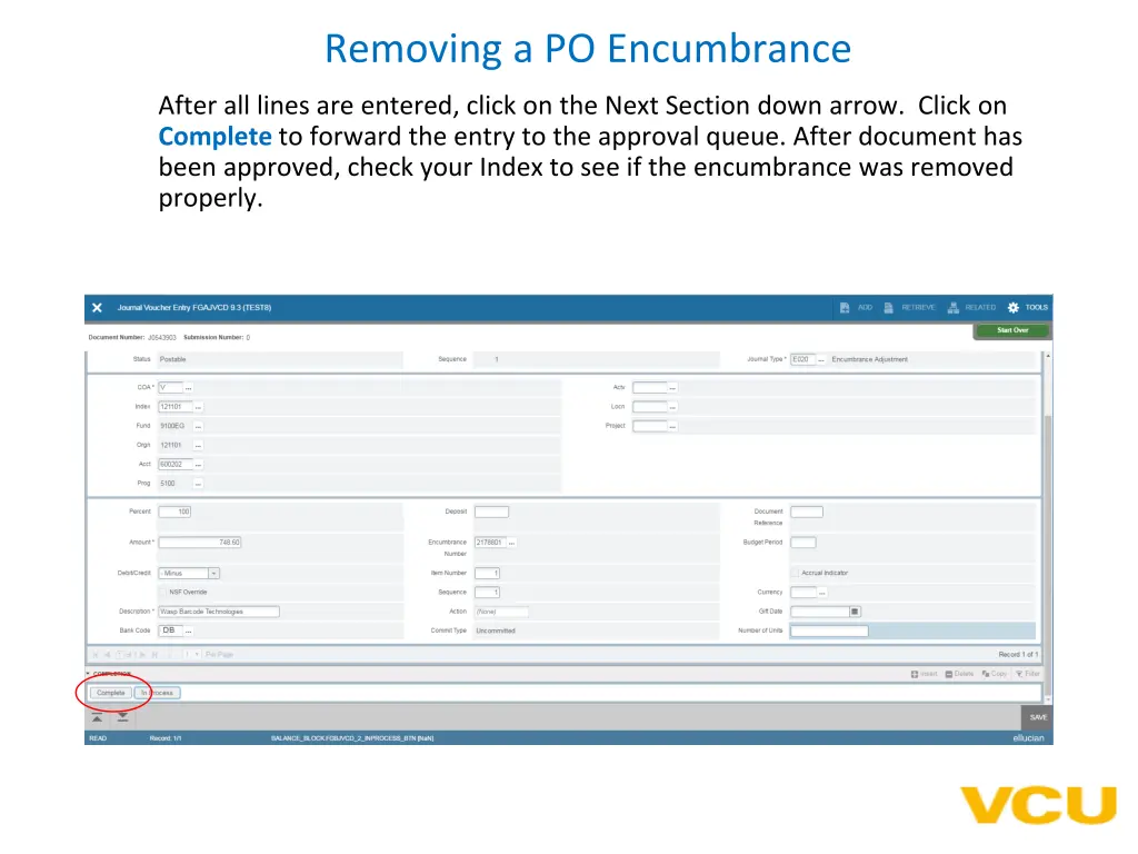 removing a po encumbrance 5