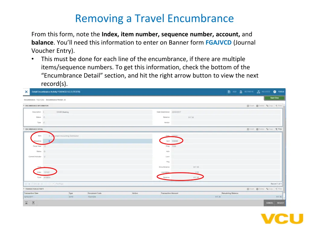 removing a travel encumbrance 1