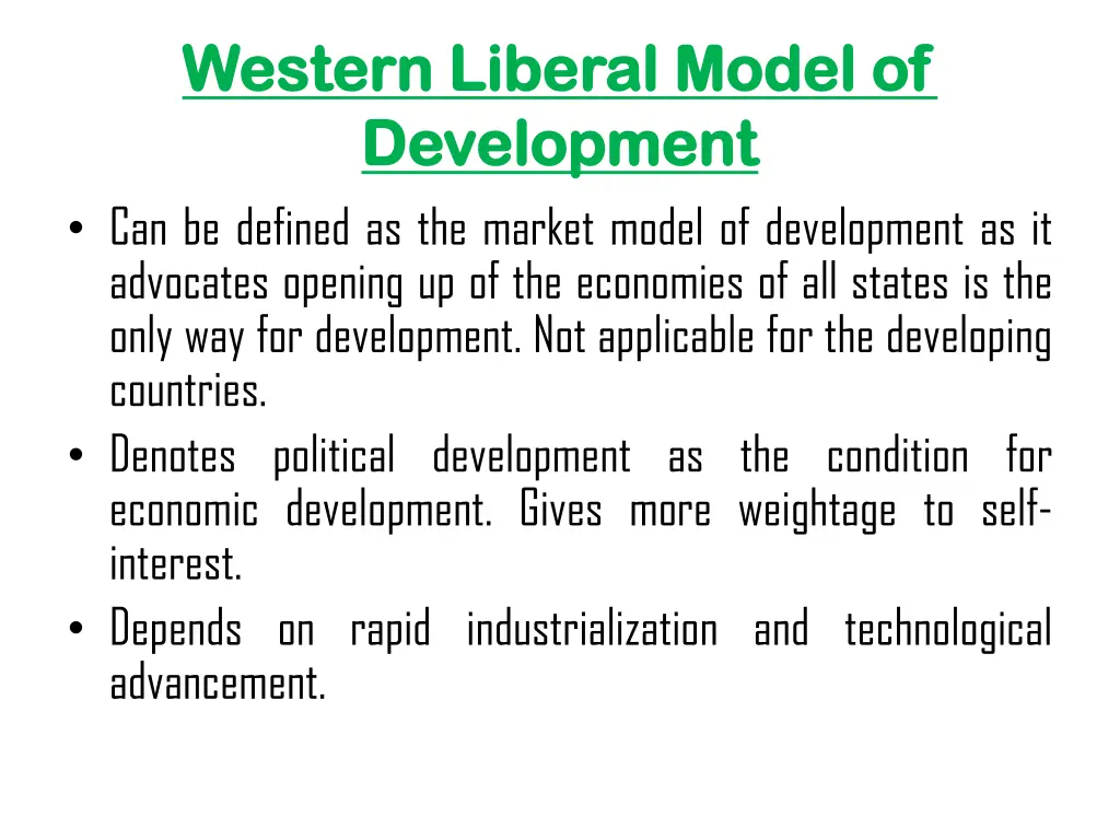 western liberal model of western liberal model