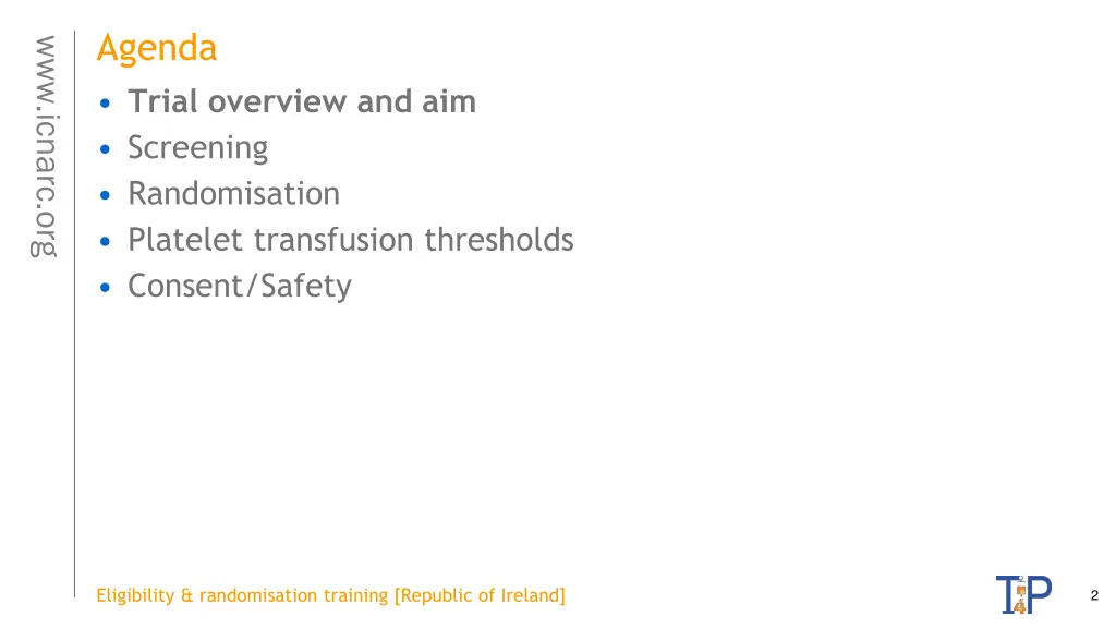 agenda trial overview and aim screening