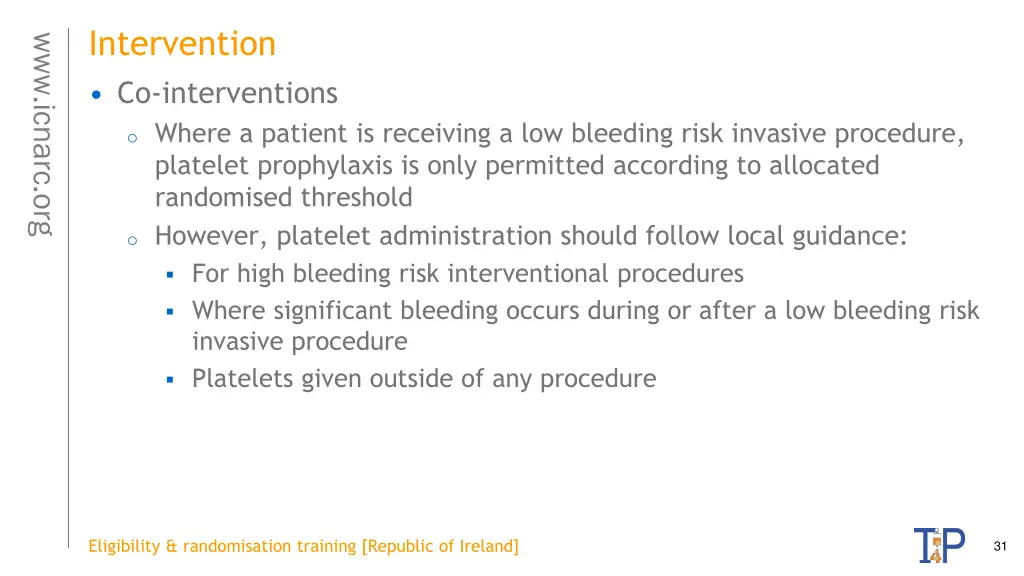 intervention co interventions o where a patient