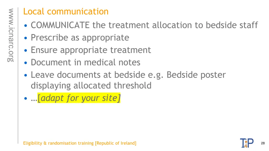local communication communicate the treatment