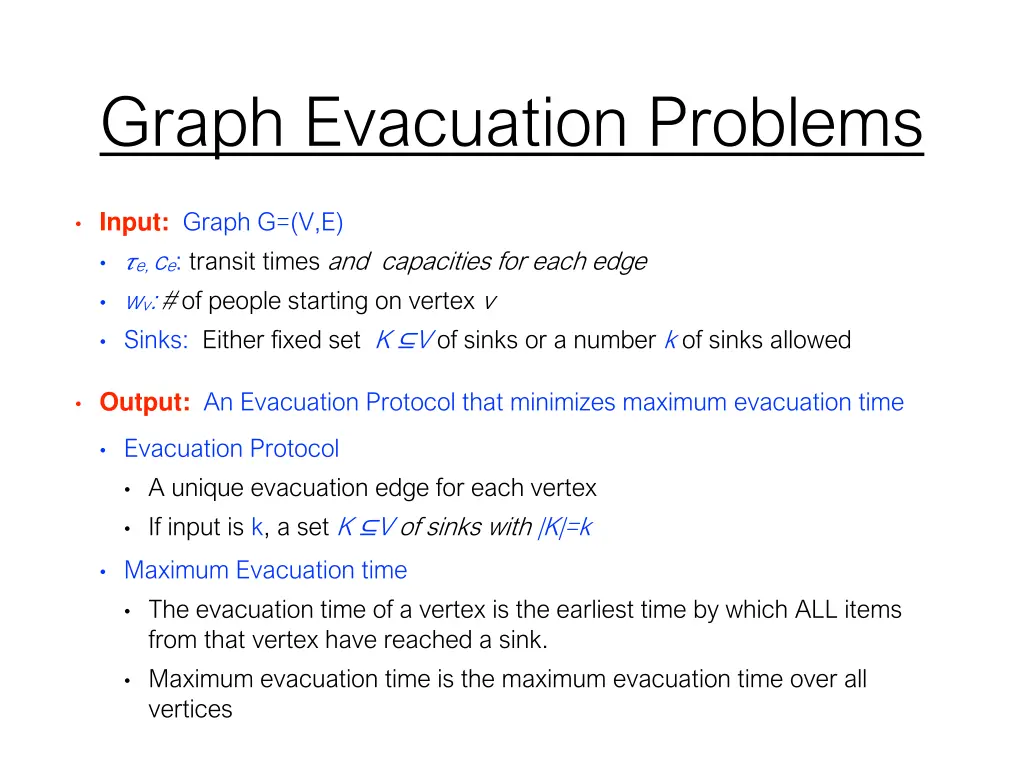 graph evacuation problems 1