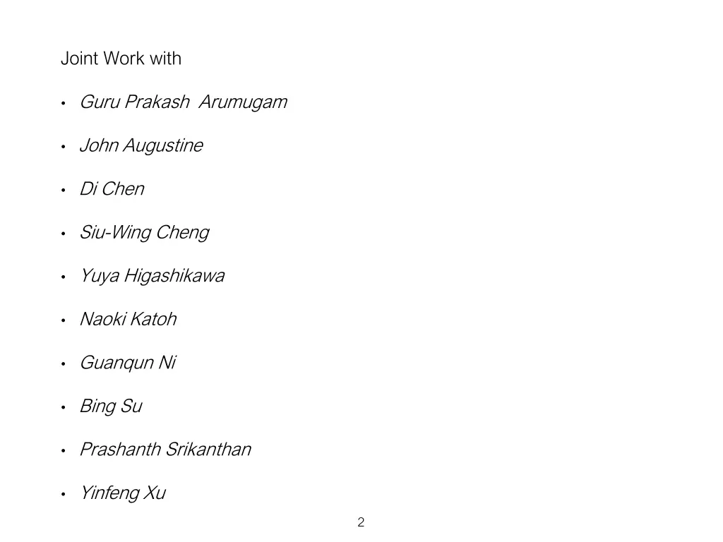joint work with