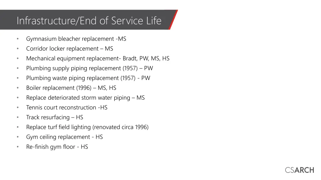 infrastructure end of service life 1
