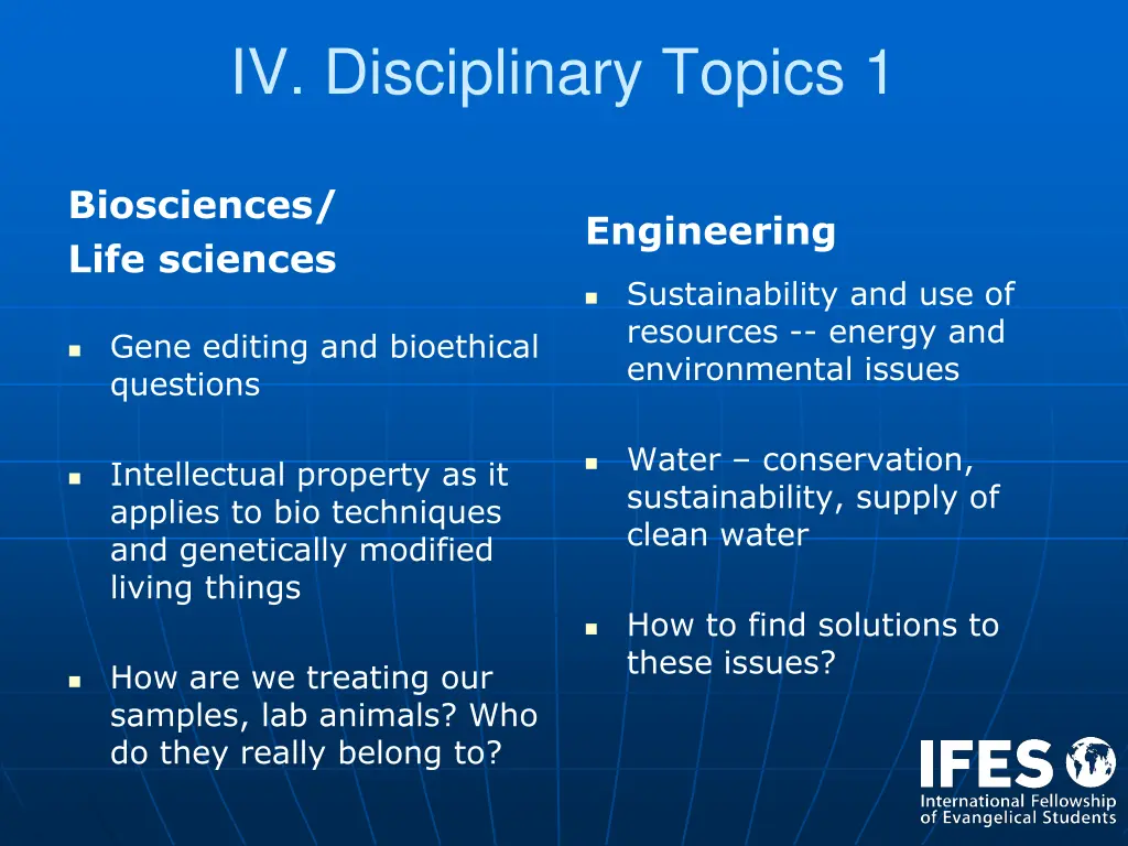 iv disciplinary topics 1