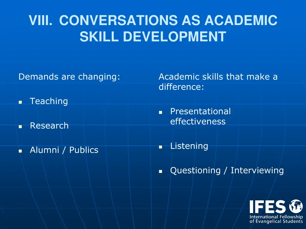 viii conversations as academic skill development