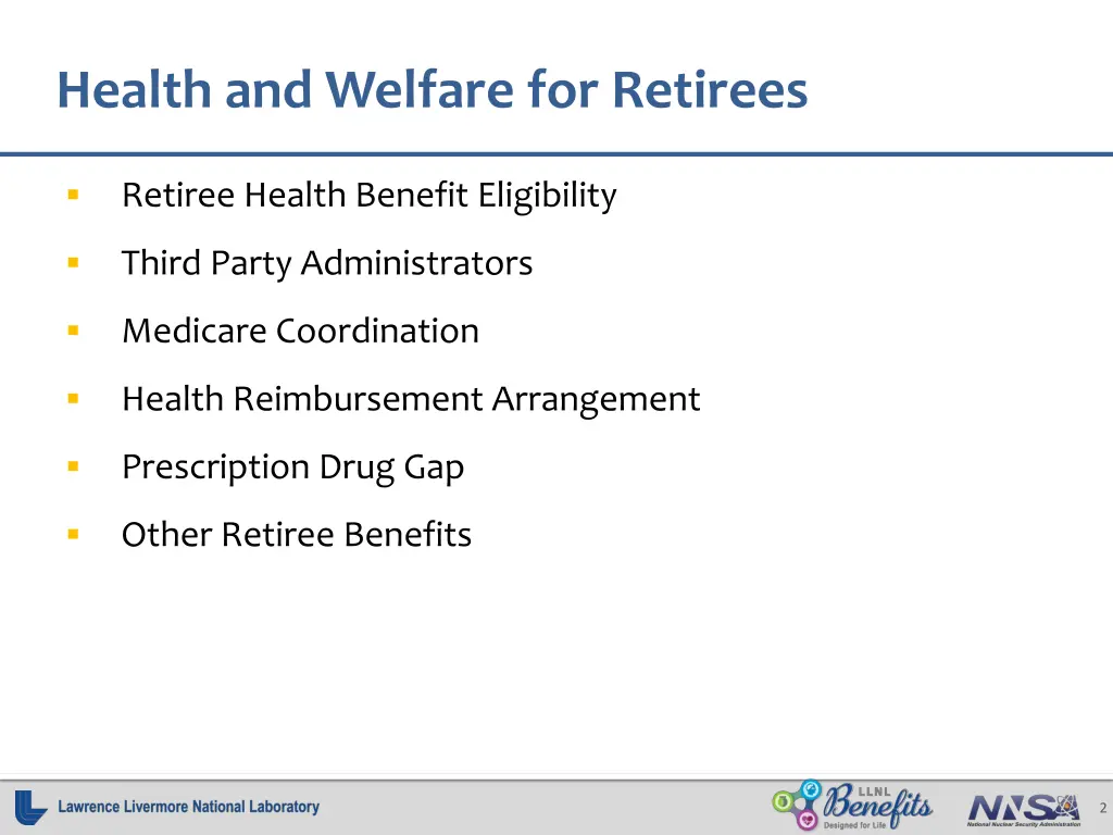 health and welfare for retirees