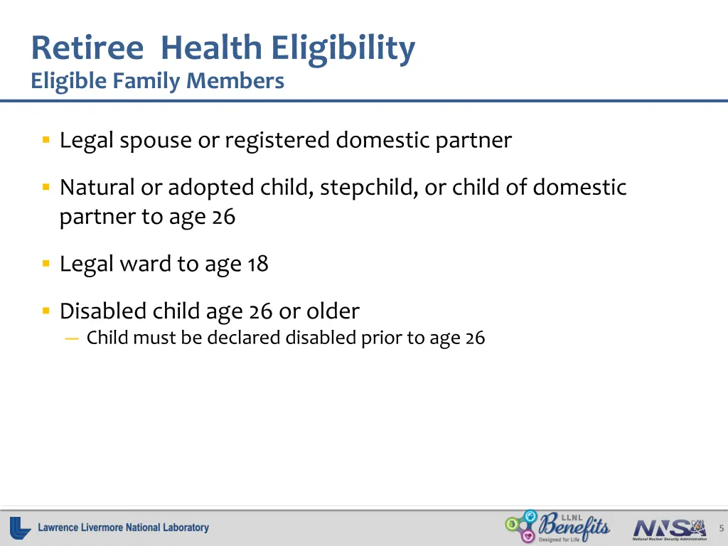 retiree health eligibility eligible family members