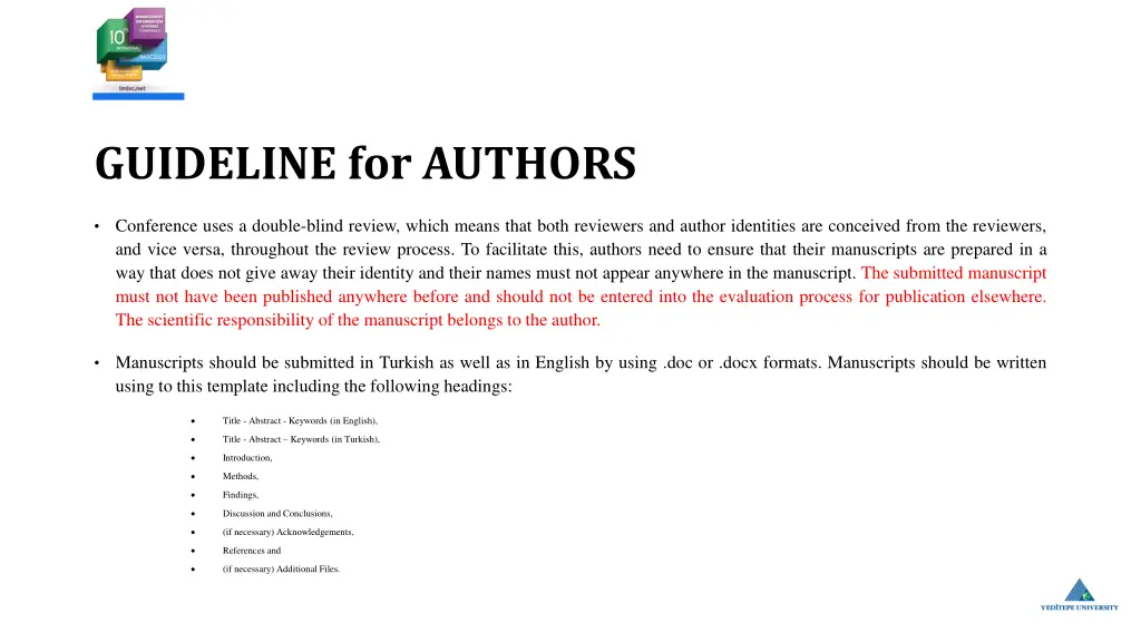 guideline for authors