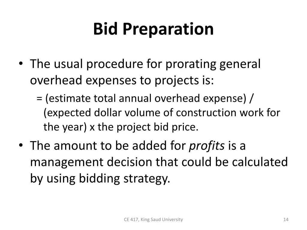 bid preparation 5