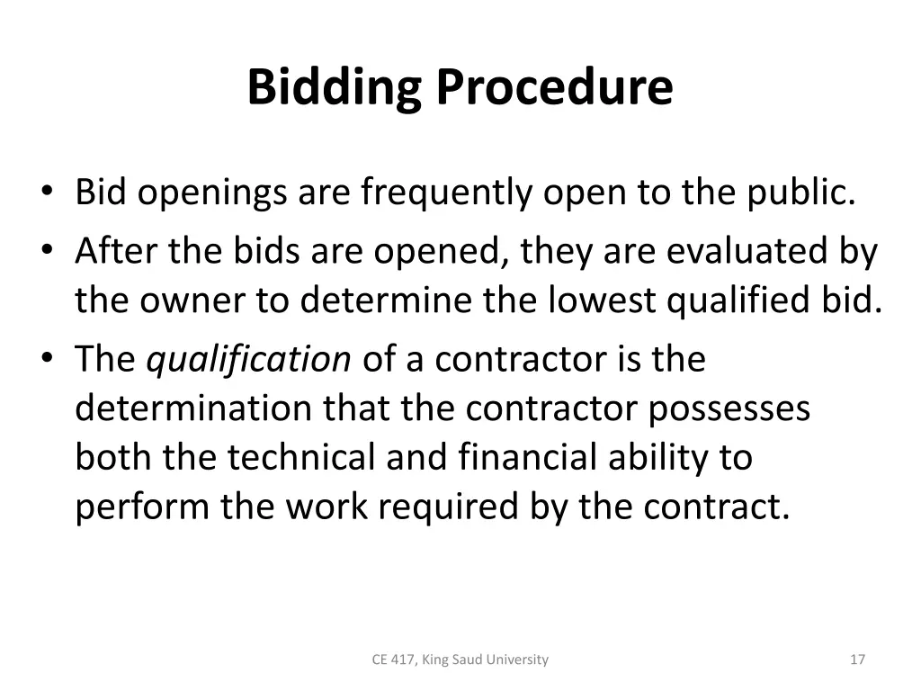 bidding procedure 2