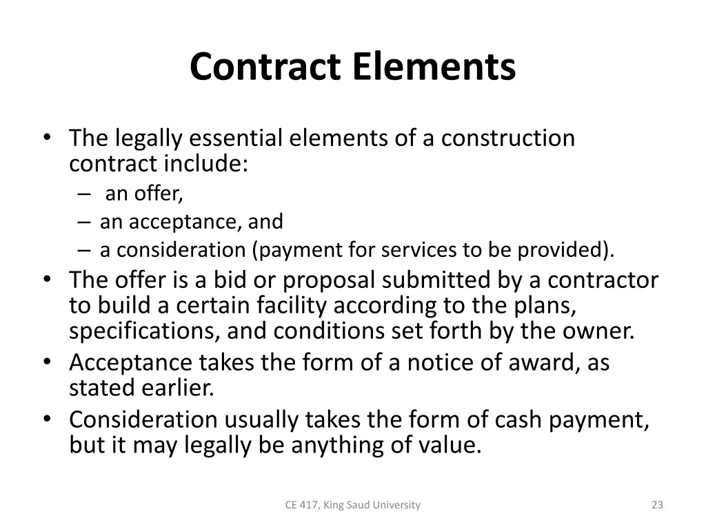 contract elements