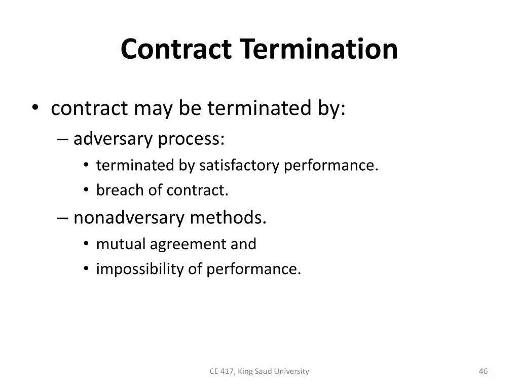 contract termination